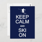 Gardez le calme et le ski sur carte postale, perso (Devant / Derrière)