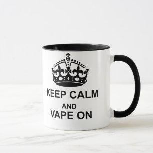Gardez le calme et le Vape sur la tasse noire
