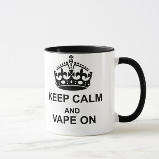 Gardez le calme et le Vape sur la tasse noire