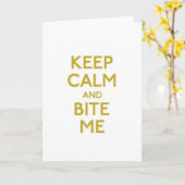 gardez le calme et mordez-moi carte de voeux (Fleur jaune)