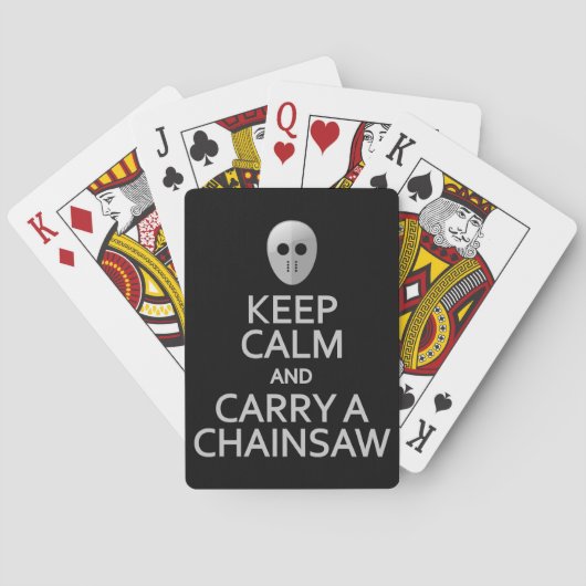 gardez le calme et portez les cartes de jeu de (dos)