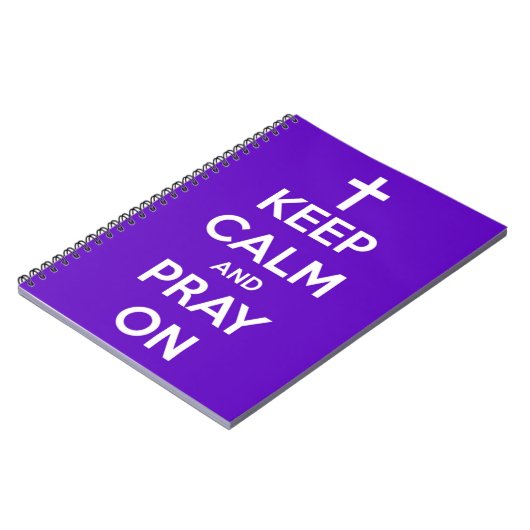 Gardez le calme et priez sur le carnet de notes à (Côté gauche)