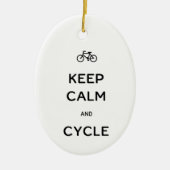 Gardez le calme et vélo à vélo ornement en céramiq (Devant)