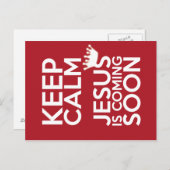 "Gardez le calme Jésus arrive bientôt" - Carte pos (Devant / Derrière)