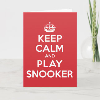 Gardez le calme Jouer Snooker Carte de note de bie