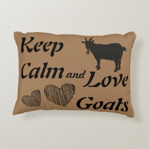 Gardez le coussin de chèvres de calme et d'amour