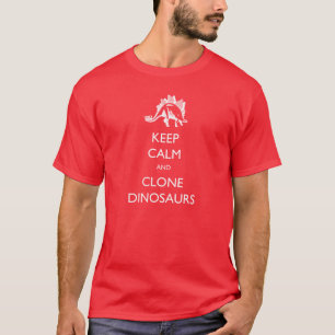 Gardez le T-shirt calme de dinosaures de clone
