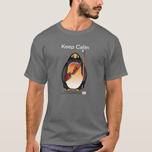 Gardez le T-shirt calme de garde de pingouin de (Devant)