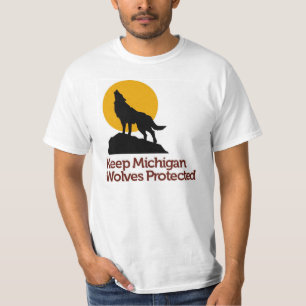Gardez le T-shirt protégé par loups du Michigan