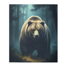Gardien de l'ours de la forêt au clair de lune