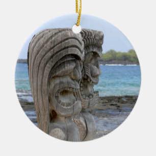 Gardiens de Tiki dans Kona, Hawaï - ornement