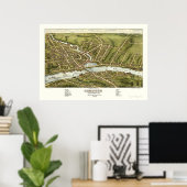 Gardiner & Pittston, ME Panoramic Map - 1878 Poster (Thuiskantoor)