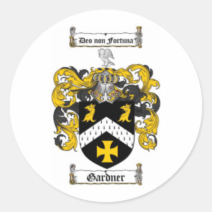 GARDNER FAMILIE CREST - GARDNER COAT WAPENS RONDE STICKER