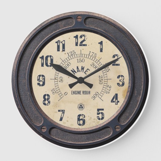 Gare Vintage Steampunk Horloge murale (Recto)