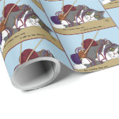 garen breien grappige kat cadeaupapier (Rol Hoek)