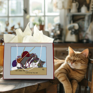 garen breien grappige kat groot cadeauzakje