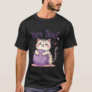 Garen Dief Schattige Haakkat voor Vezelkunstenaars T-shirt