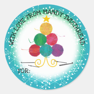 Garen Kerstboom haak haken ambachten Ronde Sticker