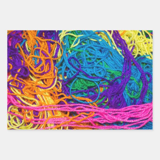 Garen Tangles Kleurrijke Haak en Breien Gift Inpakpapier Vel (Voorkant 3)