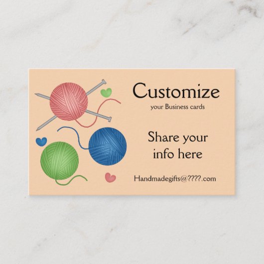 Garens/haakwerk/brandende Visitekaartjes (Voorkant)