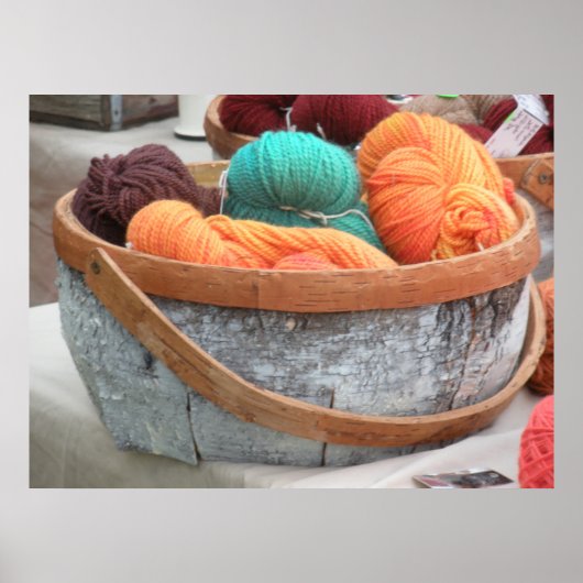 Garens in berkenschors mand poster (Voorkant)