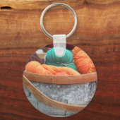 Garens in berkenschors mand sleutelhanger (Voorkant)