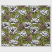 Garens in de witte anemontuin cadeaupapier (Vlak)