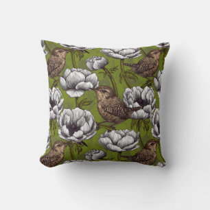 Garens in de witte anemontuin kussen