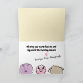 Garens schaap brei-kerstmantel kaart (Binnen)