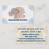 Garens van haakhaken, olifant, van wolly visitekaartje (Voorkant / Achterkant)