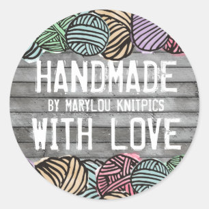 Garens voor waterverf, ononderbroken brei- en haak ronde sticker