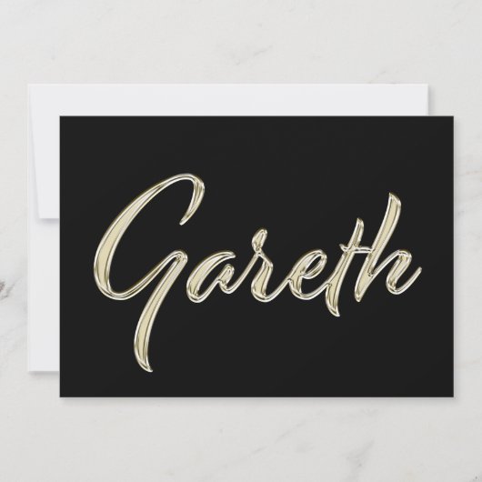 Gareth Name white gold Handwriting Karte Kaart (Voorkant)