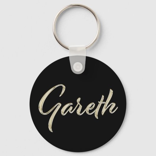 Gareth Name whitegold Button Porte-clés (Recto)