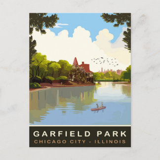 Garfield Park, Chicago, Illinois, Oude Reis Briefkaart