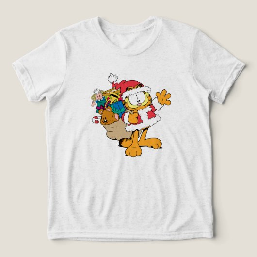 garfield santa cosplay Tri-Blend shirt (Design voorkant)