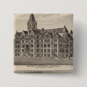 Garfield University, Kansas Vierkante Button 5,1 Cm