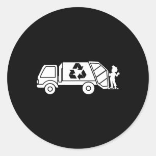 Garge Truck Waste Recyclen Trash Collector Earth D Ronde Sticker