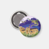 Gargouille Notre Dame - Aimant rond de Paris (Recto/Verso)