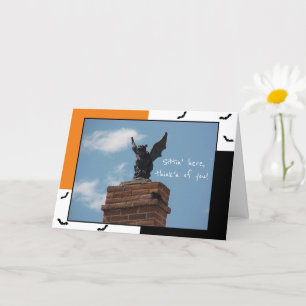 Gargoyle Bats Grappige Halloween Kaart