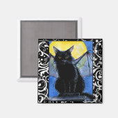 Gargoyle chat noir Aimant chaton Halloween (Recto/Verso)