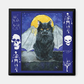 Gargoyle chat noir Aimant chaton Halloween (Devant)