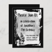 Gargoyle en Full Moon Gothic Birthday Uitnodiging (Voorkant / Achterkant)