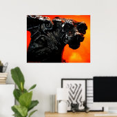 Gargoyle en vuur poster (Thuiskantoor)