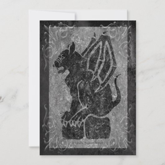 Gargoyle Gray Scrolls Kaart (Voorkant)