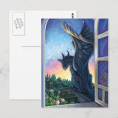 Gargoyle Guardian Fantasy Art Briefkaart (Voorkant / Achterkant)