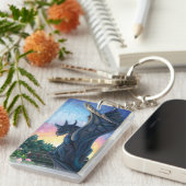 Gargoyle Guardian Fantasy Art Sleutelhanger (Voorkant Rechts)