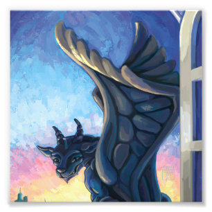 Gargoyle Guardian Foto Afdruk