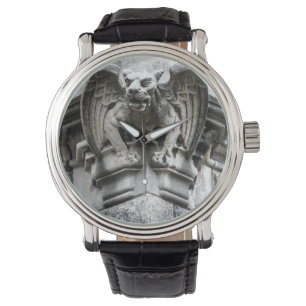 Gargoyle  lederen band zwart horloge