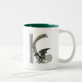 Gargoyle Monogram K Tweekleurige Koffiemok