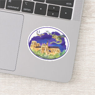 Gargoyle Notre Dame - Parijs Ovale Vinyl Sticker